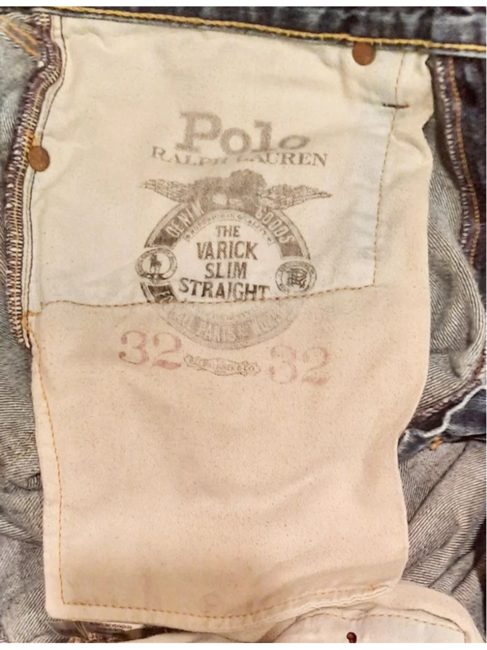 Polo Ralph Lauren Men's Blue Jeans The Varick Slim Straight 32 x 32